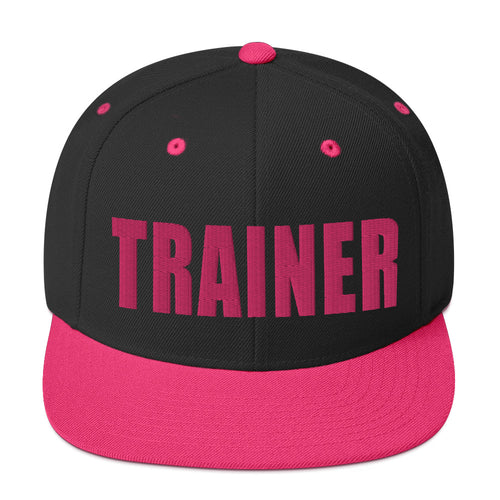 Personal Trainer Snapback Hat Black With Pink Trim