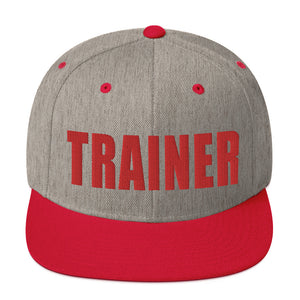 Personal Trainer Snapback Hat Gray with Red Trim