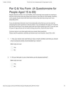 Personal Trainer Google Form Templates