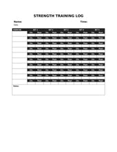 Load image into Gallery viewer, Strength training log sheet for your personal training clients