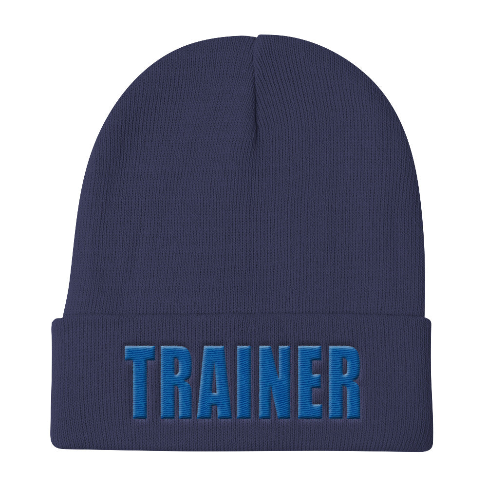 Personal Trainer Navy Blue Knit Beanie