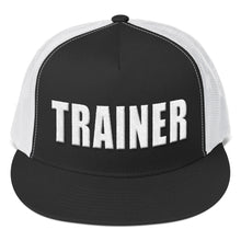 Load image into Gallery viewer, Personal Trainer Black and White Truckers Hat