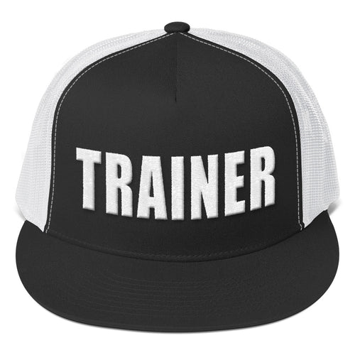 Personal Trainer Black and White Truckers Hat