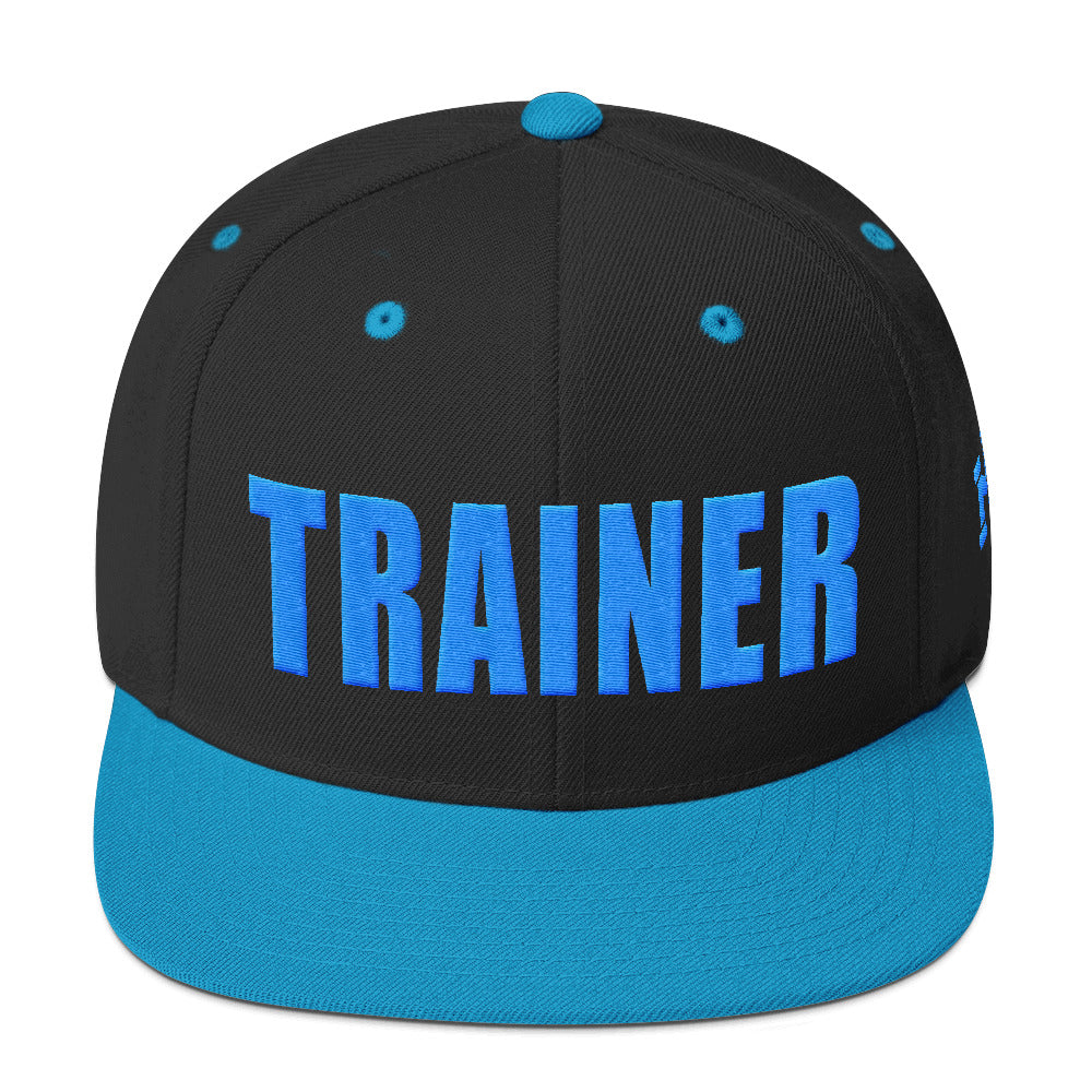 Personal Trainer Snapback Hat Black and Teal
